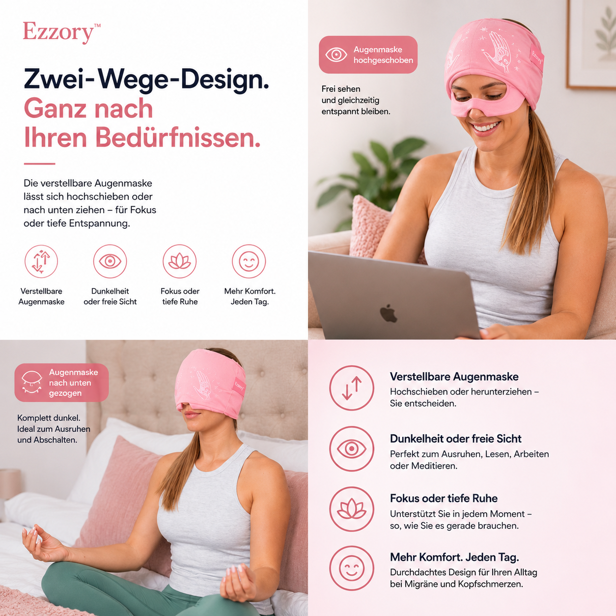 Ezzory™ – Migräne-Kühlkappe mit Augenmaske