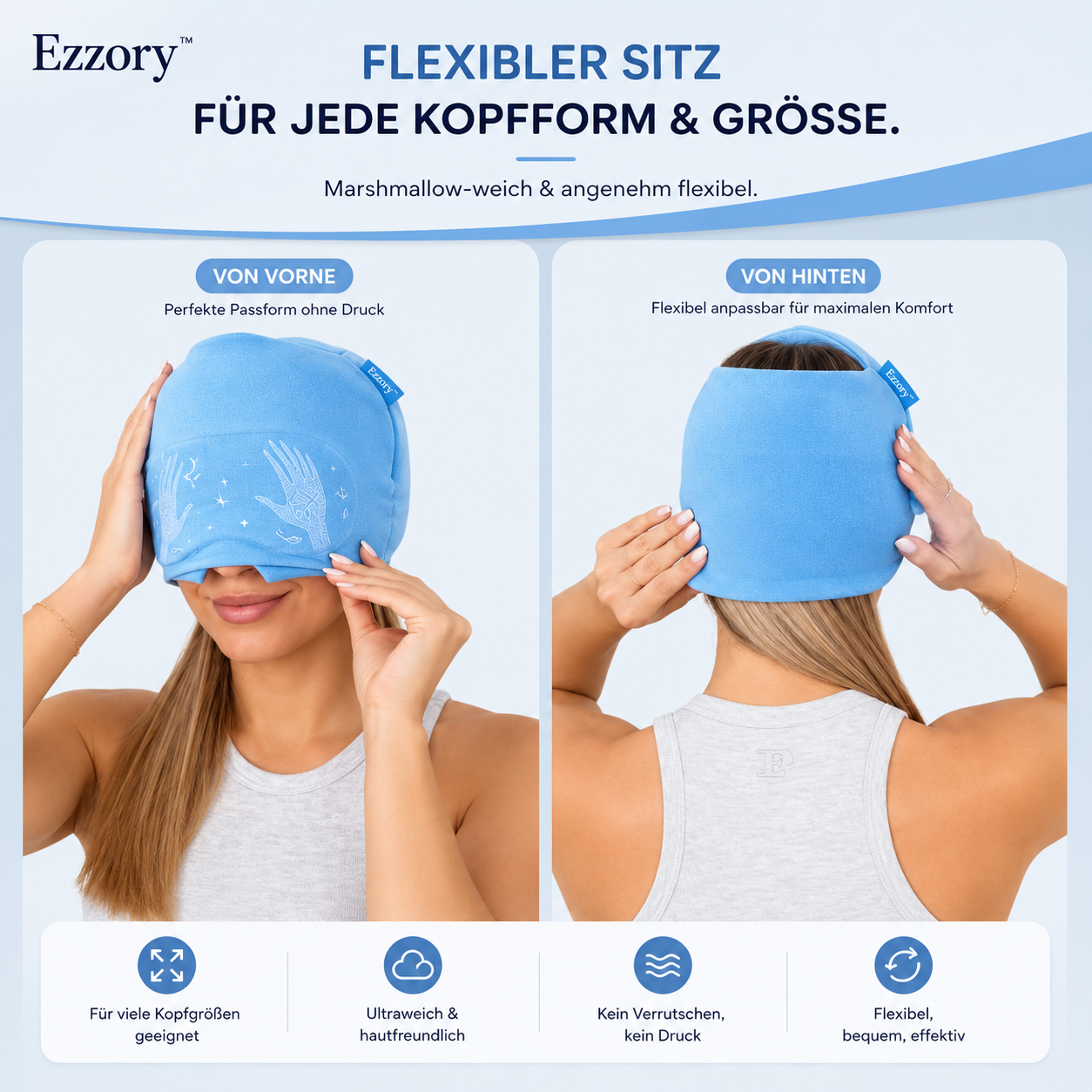Ezzory™ – Migräne-Kühlkappe mit Augenmaske